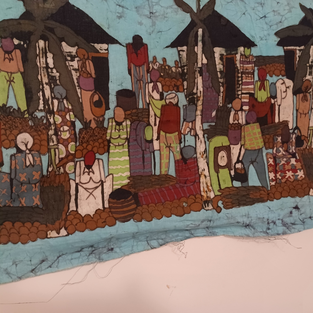 Colorful Village Scene Art Print